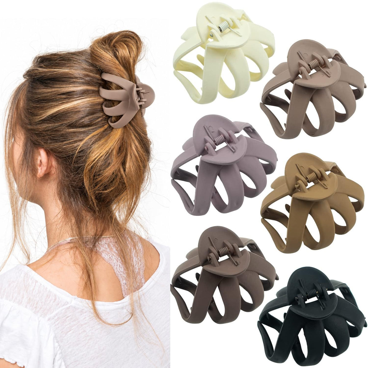 Juego de 6 clips para el cabello